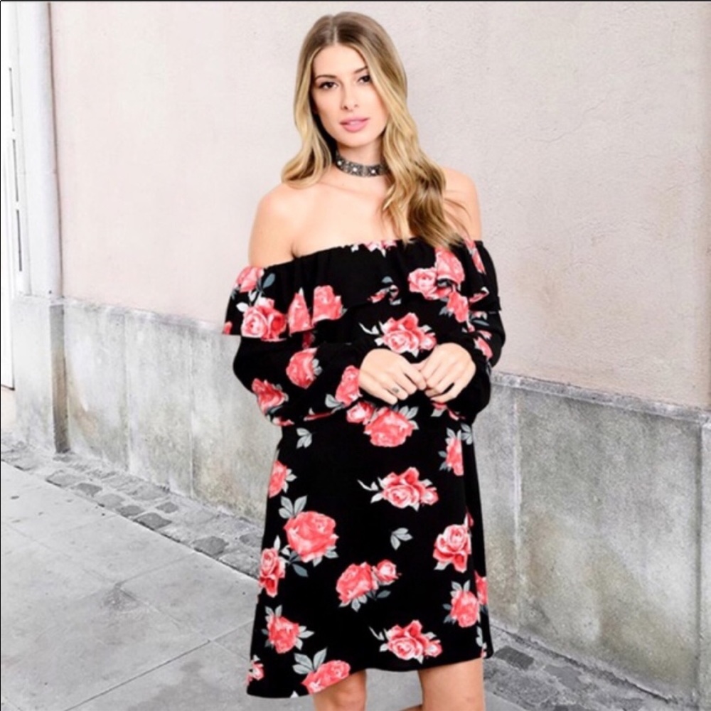 Boho Rose Floral Dress NWT